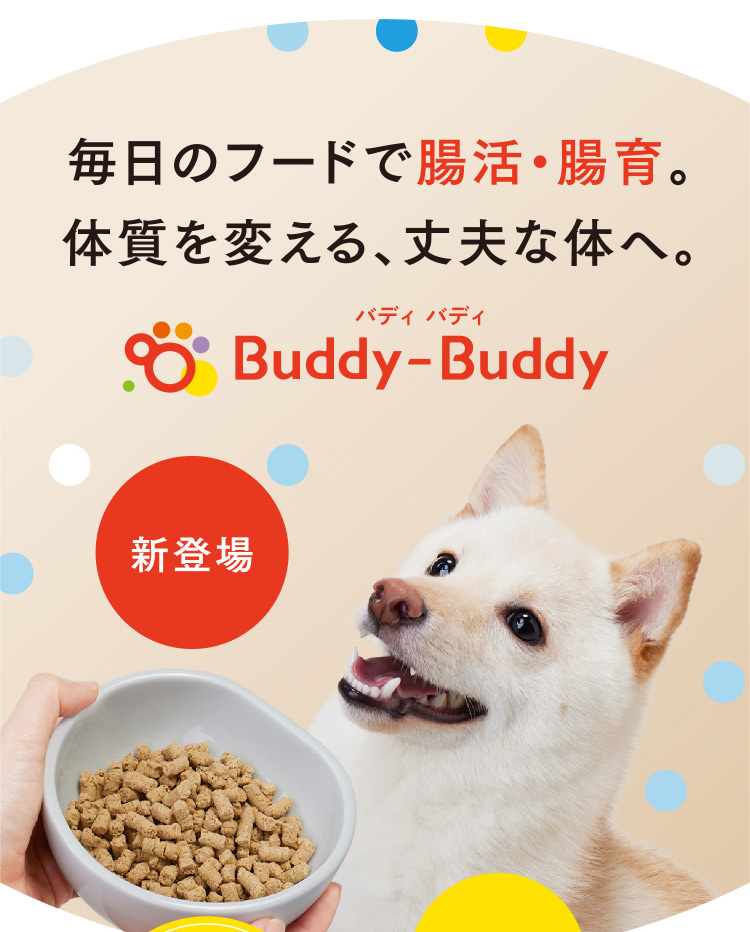 ［新登場］愛犬のための腸活・腸育プレミアムフード　Buddy-Buddy バディ バディ